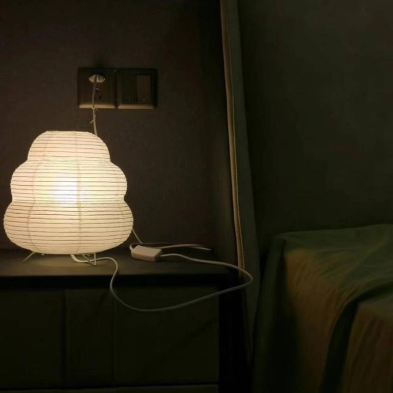 Lantern LED Table Lamp Rice Paper Bedside Study Table Lamp Handmade Desktop Decorative Lantern Light for Living Room Bedroom