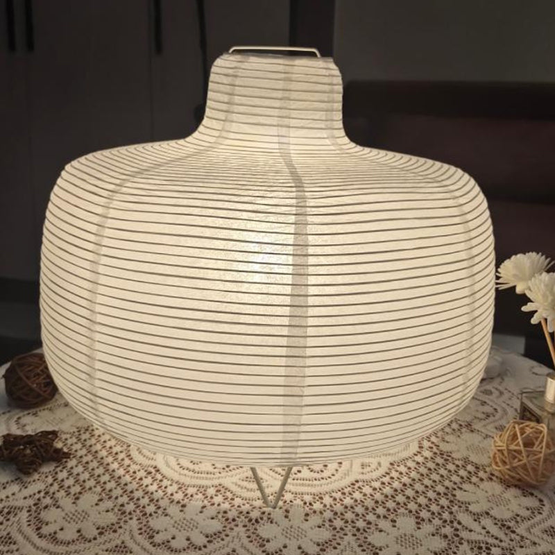 Japanese Design Table Lamp White Rice Paper Decorative Desk Lights for Bedroom Living/Dining Room Study Loft Art