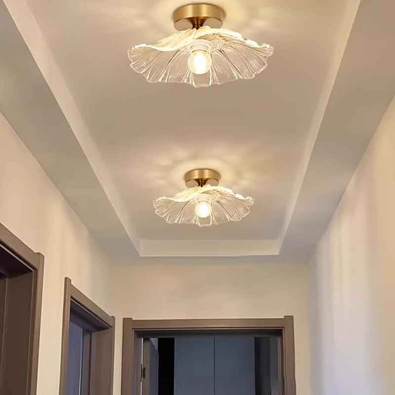 Modren Creative Lotus Brass LED Ceiling Light Warm White Light 3000K 220V Input