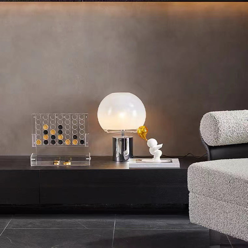 Postmodern Simple Mushroom Table Lamp with Milk White Glass Lampshade