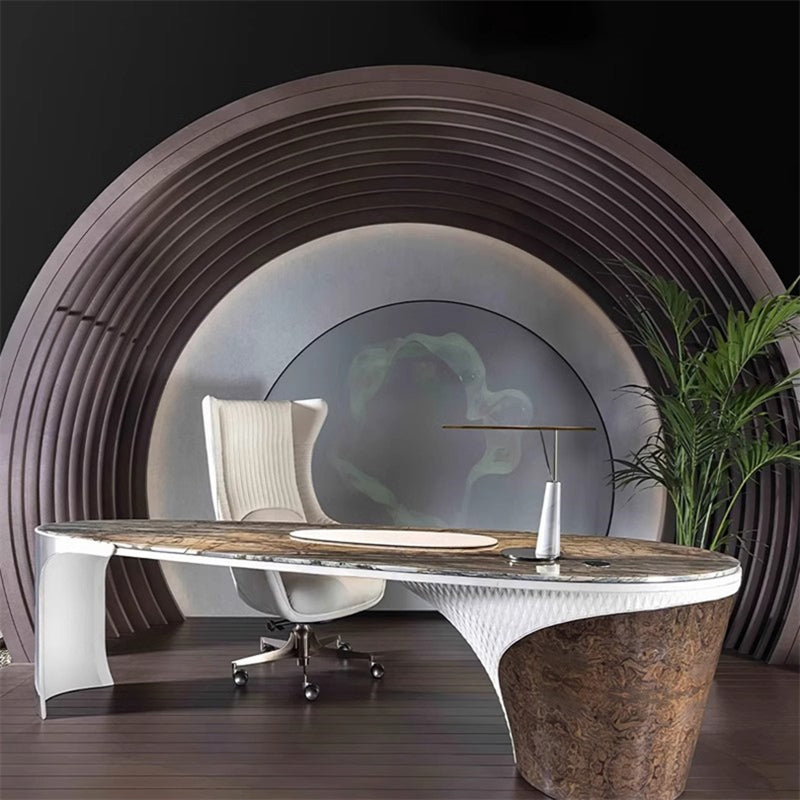 Postmodern Designer Creative Marble Table Lamp Chrome Color ，Gold Color Warm White