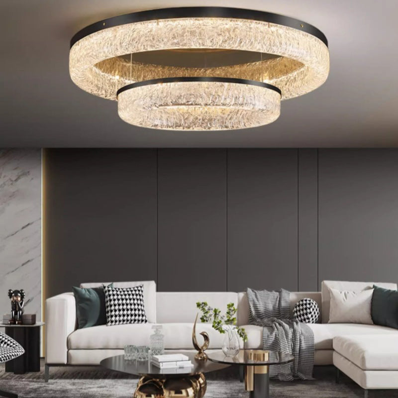 Modren Luxury High Quality 31" Brass LED Ceiling Lamp Round Adjustable Flush Mount LED Ceiling Light