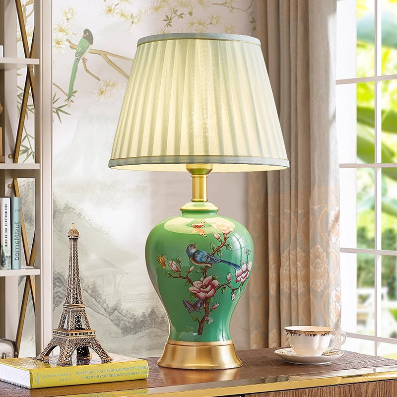 New Chinese Style Ceramic Table Lamp Classical Household Bedroom Lamps for Living Room Bedroom Study Room