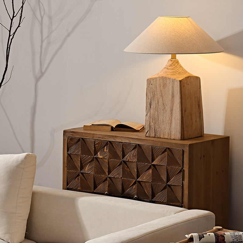 Contemporary Wooden Table Lamp Creativity Living Room Bedroom Study Hotel Homestay engineering Desk Light