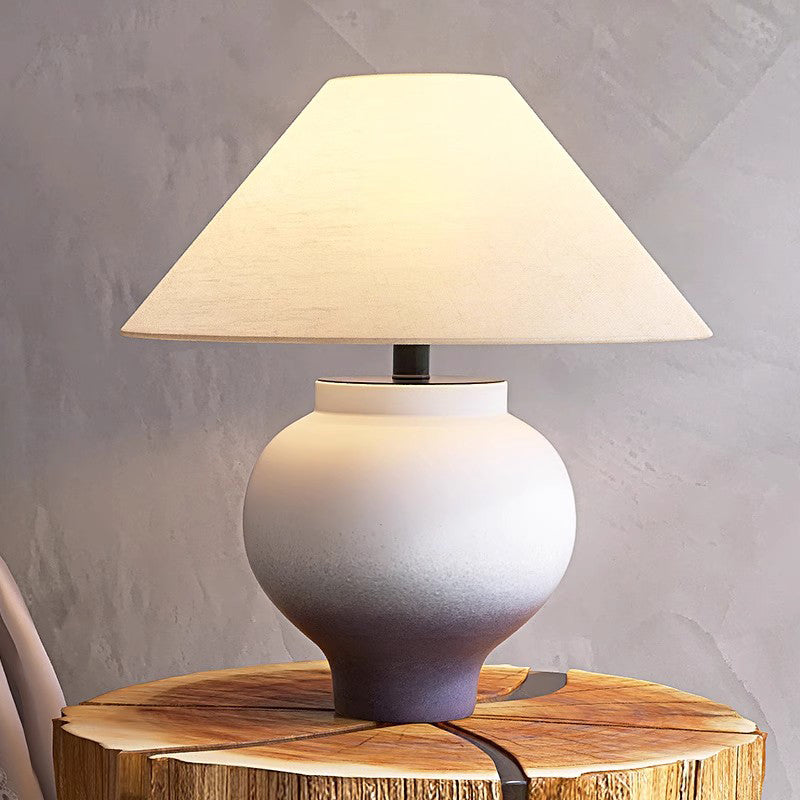 Japanese Style Wabi Sabi Ceramic Table Lamp with Chinese Retro Designer Living Room Bedroom Bedhead Lamp