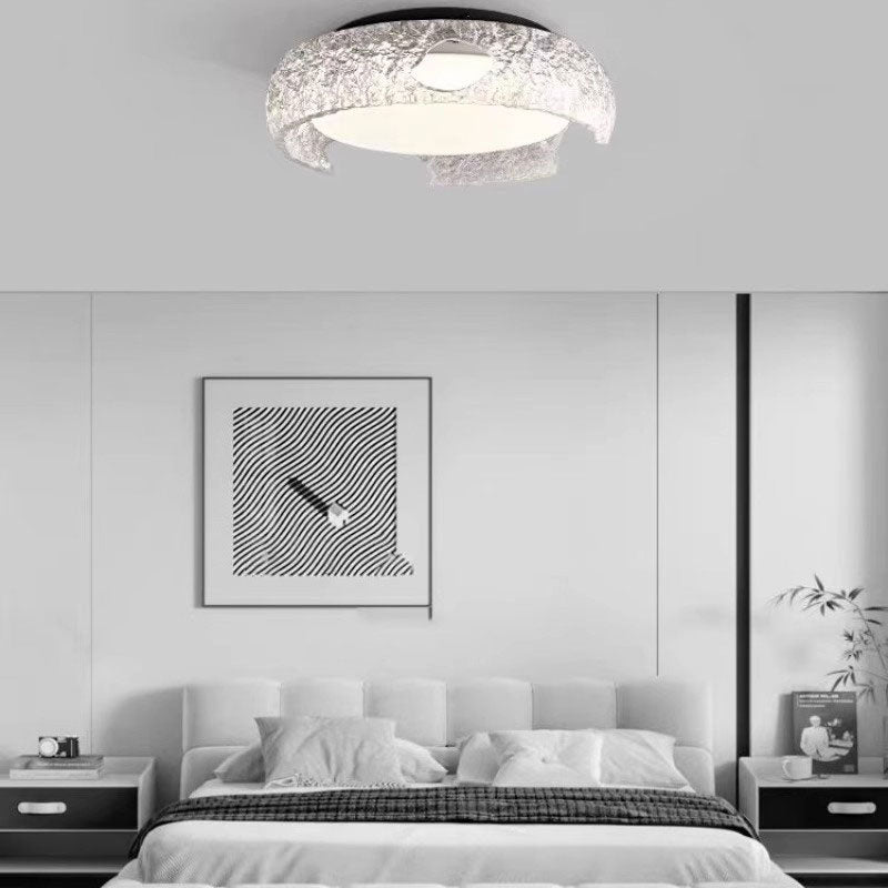 Modern Luxury Round Resin Ceiling Light with Remote Control Dimmable Decoration Lighting