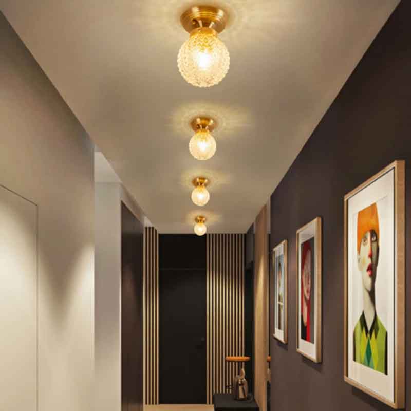 Modren Simple Round Brass LED Ceiling Lamp with Remote Control Dimmable