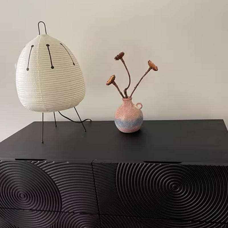 Japanese Table Lamp Tripod Rice Paper Desk Lamp Lantern Living Room Bedroom Home Decor