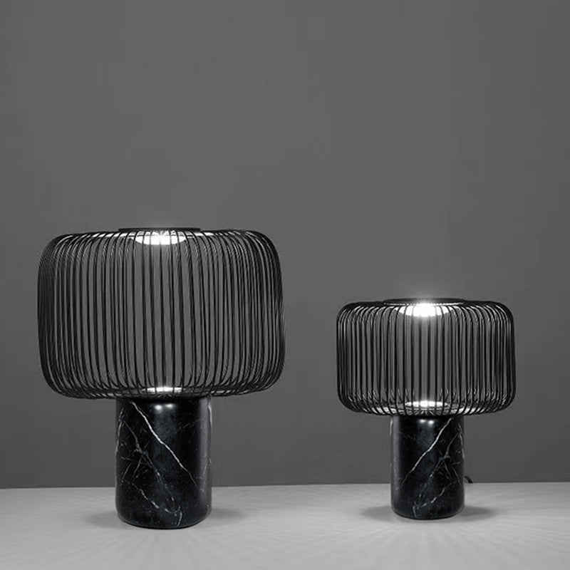 Postmodern Hollow Out Black Marble Table Lamp
