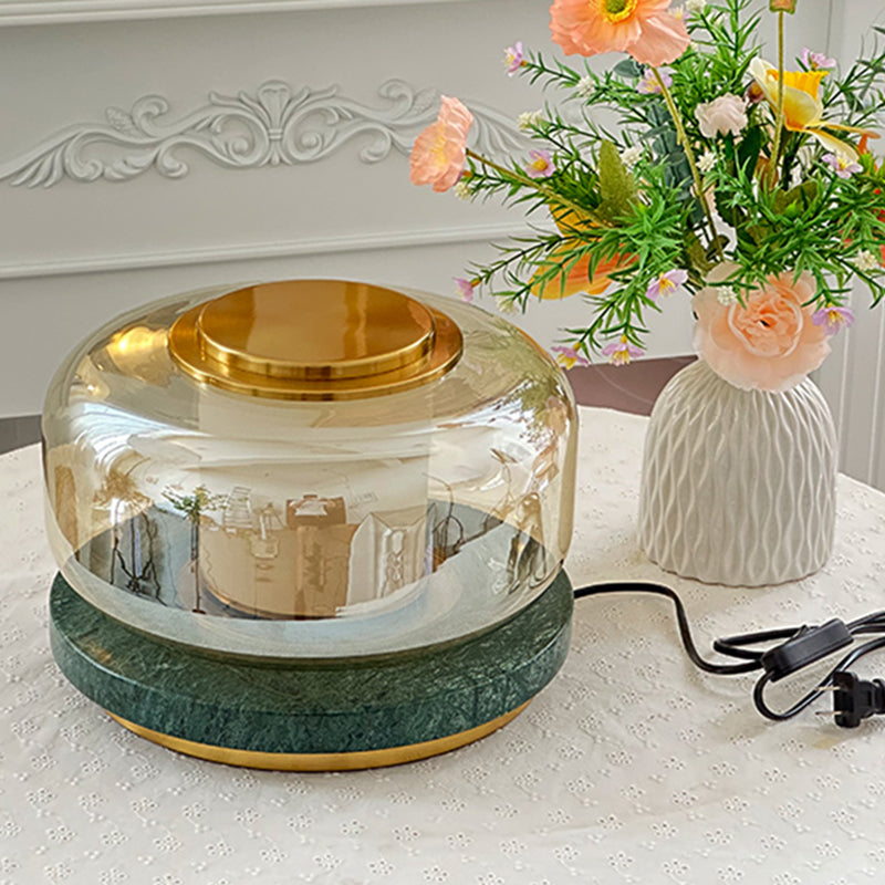 Modern Luxury Marble Table Lamp With Glass Lampshade