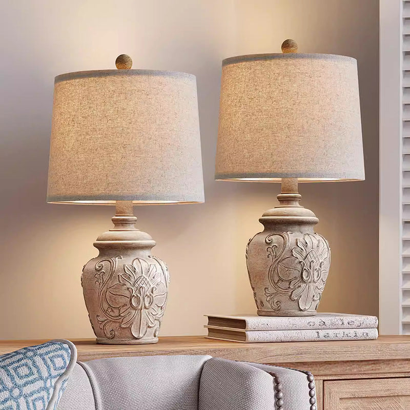 Modern Retro Solid Wood Table Lamp Idyllic Nostalgic Creative Homestay Living Room Bedroom Bedside Lamp