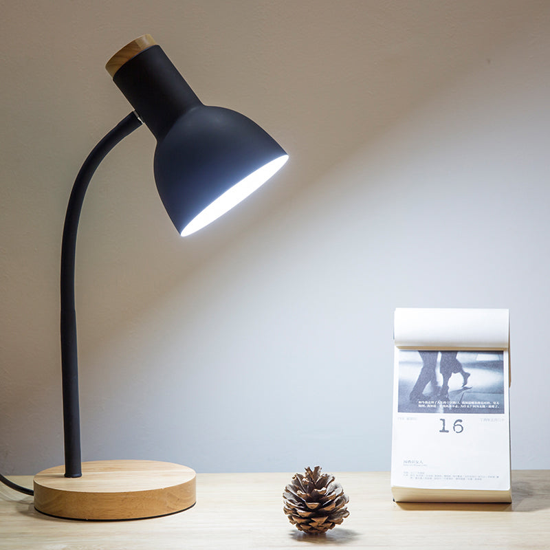 Nordic Wooden Iron LED Desk Lamp for Dorm Eye Protection Reading Table Lamp for Study Home Bedside Night Light