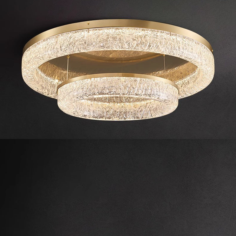 Modren Luxury High Quality 31" Brass LED Ceiling Lamp Round Adjustable Flush Mount LED Ceiling Light