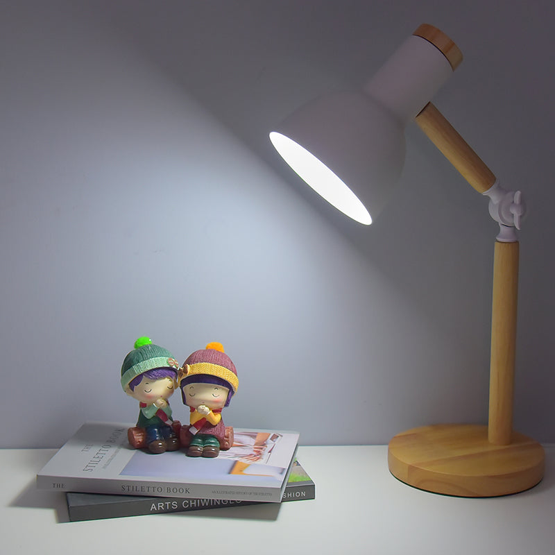 Wooden Iron LED Desk Lamp for Dorm Eye Protection Reading Table Lamp for Study Home Office Room Decor Bedside Night Light