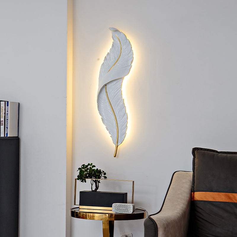 Modern Nordic Luxury Resin Wall Light LED Feather Bedroom Bedside Lamp Creative Home Decoration Hotel Corridor Lights