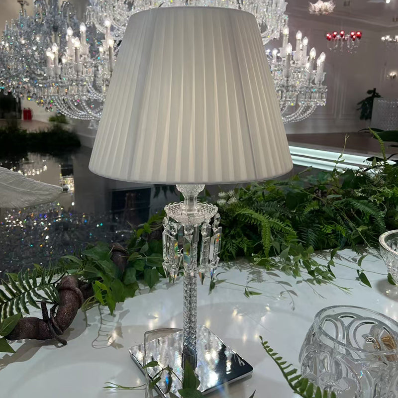 Designer Creative Luxury Crystal Table Lamp With Fabric Lampshade