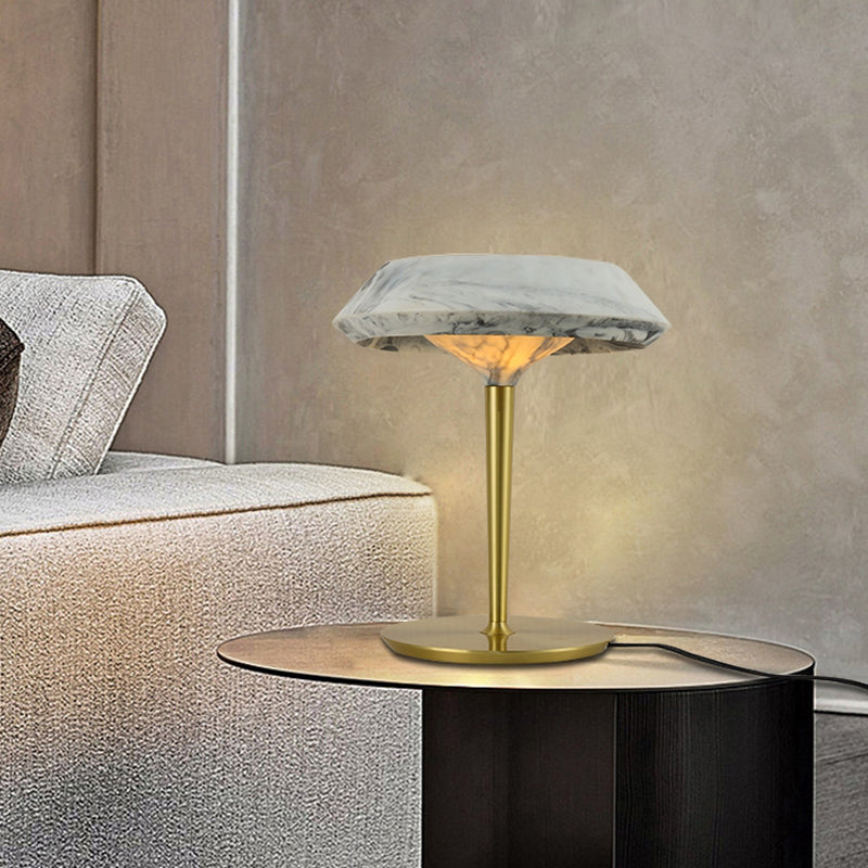 Traditional Gold Color Table Lamp With Resin Lampshade and Metal Body