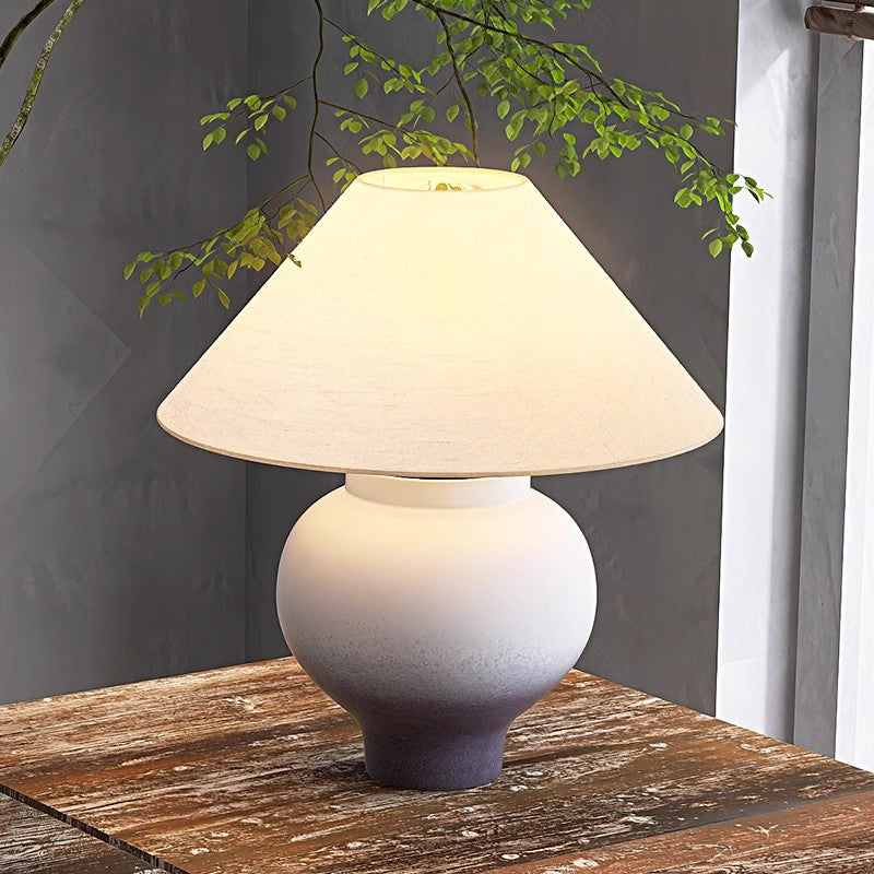 Japanese Style Wabi Sabi Ceramic Table Lamp with Chinese Retro Designer Living Room Bedroom Bedhead Lamp