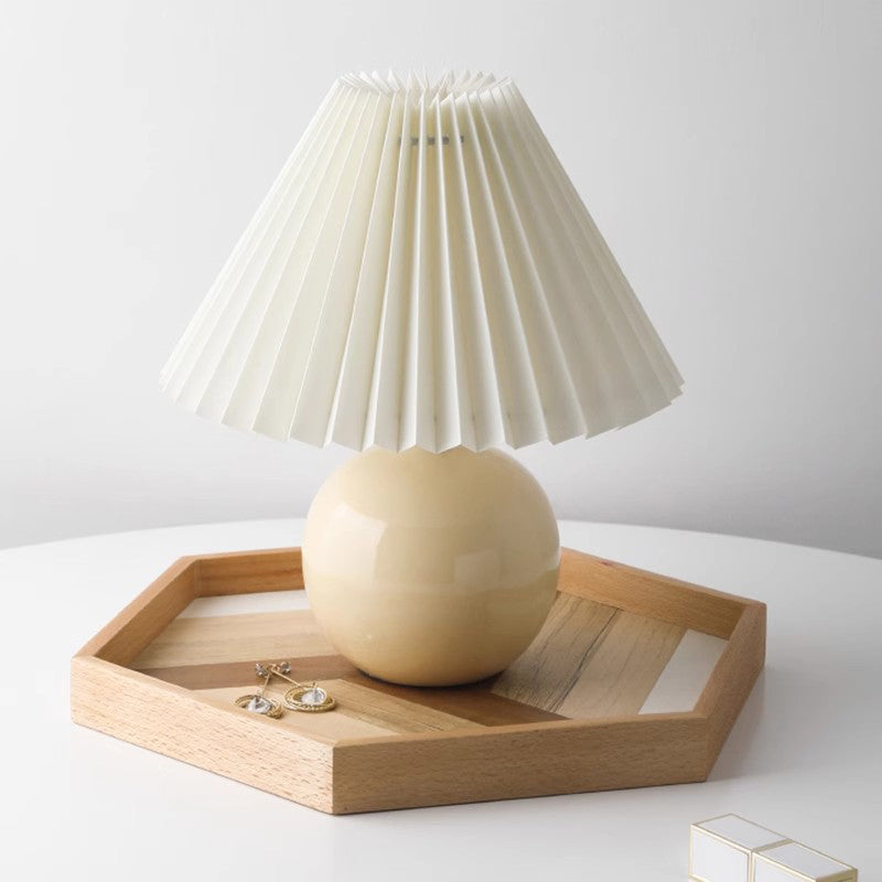 Ceramic Pleated Table Lamp Ins Girl Nordic Bedside Lamp Bedside Table Lamp Decorative Lamps