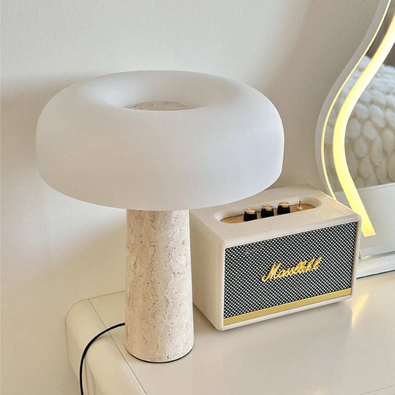 Ins Minimalist Yellow Cave Stone Mushroom Table Lamp Designer Retro Decorative Desk Lights Living Room Bedroom Bedside