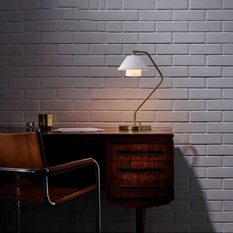 Modern Minimalist Ceramic All Copper Desk Lamp Bedroom Living Room Study New Chinese Nordic Style