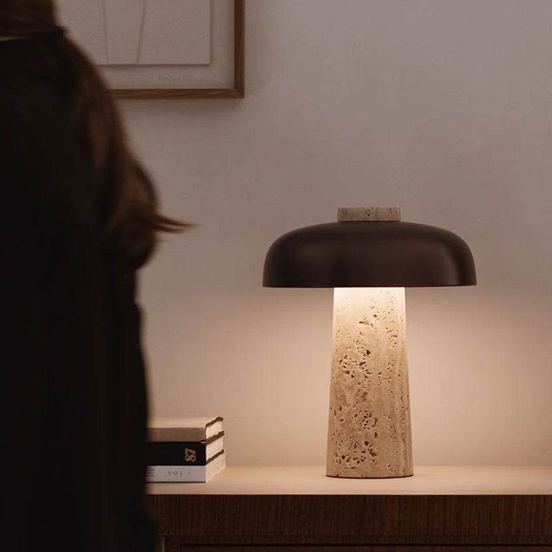 Danish Designer Natural Stone Mushroom LED Table Lamp Living Room Bedroom Bedside Modern Study Light Home Lighting Decor