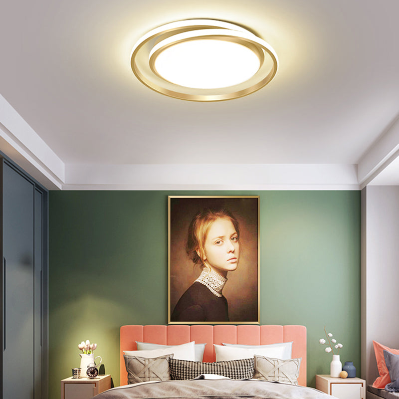 Modern Super Thin 5cm Round 20" Recessed Brass Ceiling Light for Bedroom Living Room