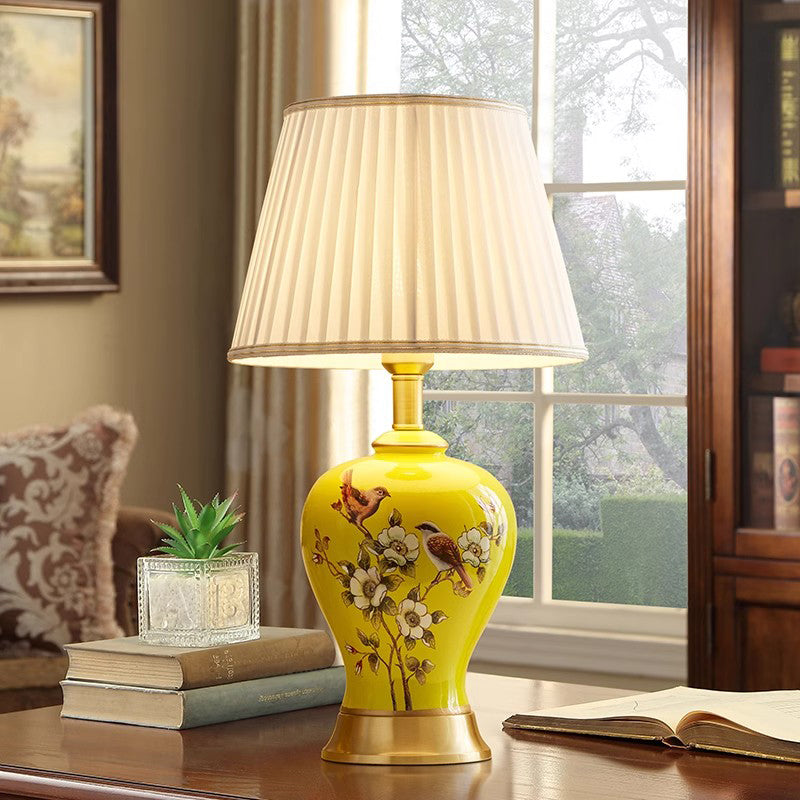 New Chinese Style Ceramic Table Lamp Classical Household Bedroom Lamps for Living Room Bedroom Study Room