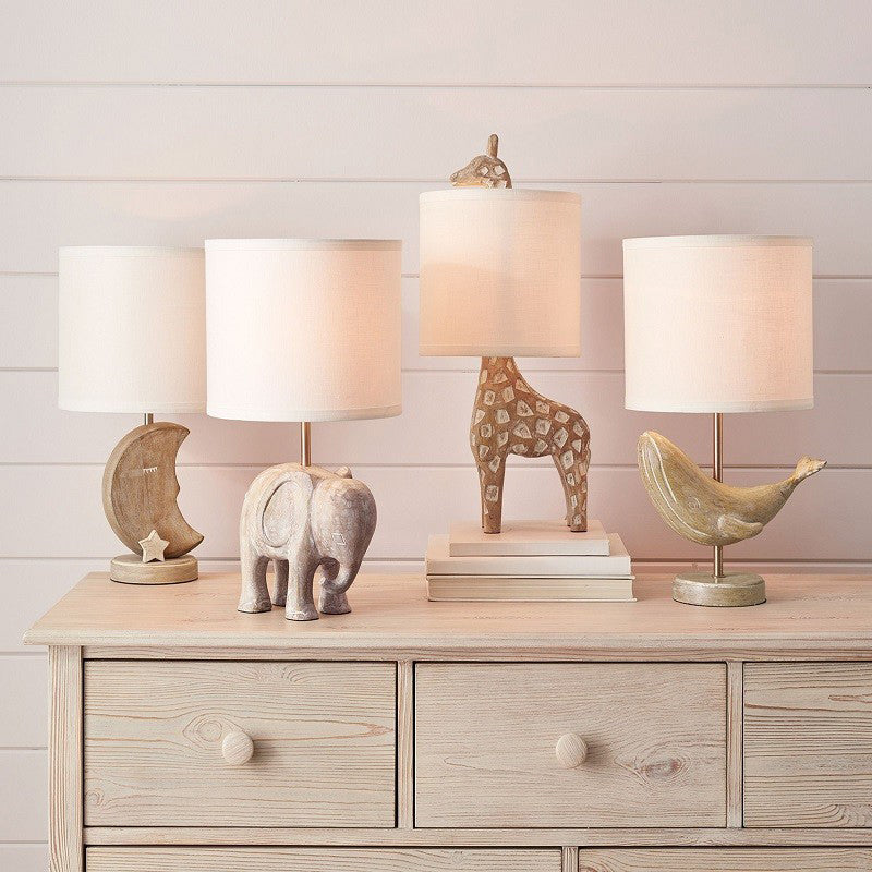 Handmade Wooden Carving in Rural Areas Cute Animal Table Lamps Warm Bedroom Bedside Lamps Children Room Lamps