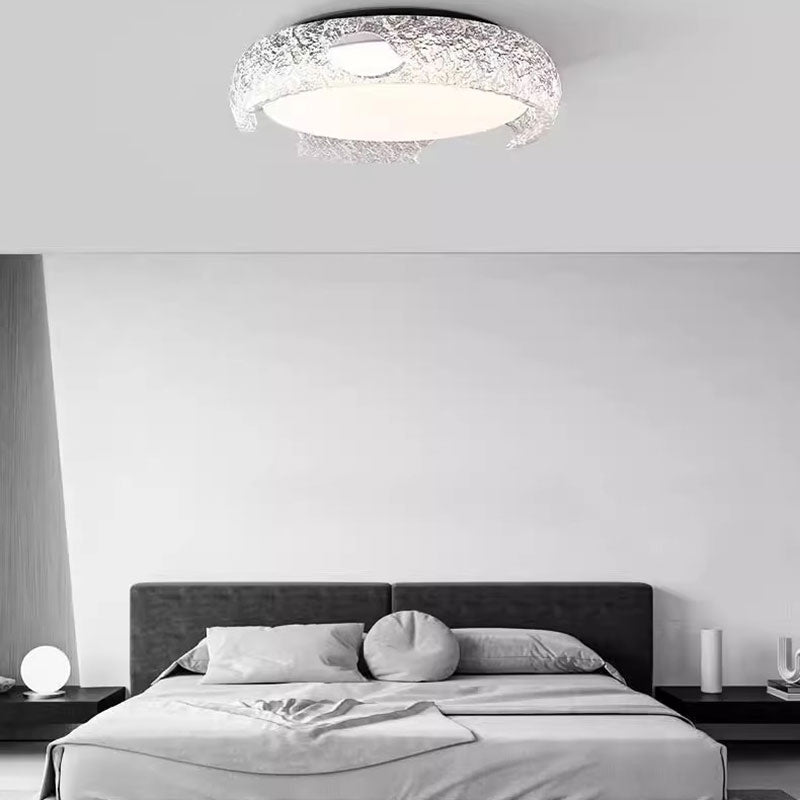 Modern Luxury Round Resin Ceiling Light with Remote Control Dimmable Decoration Lighting