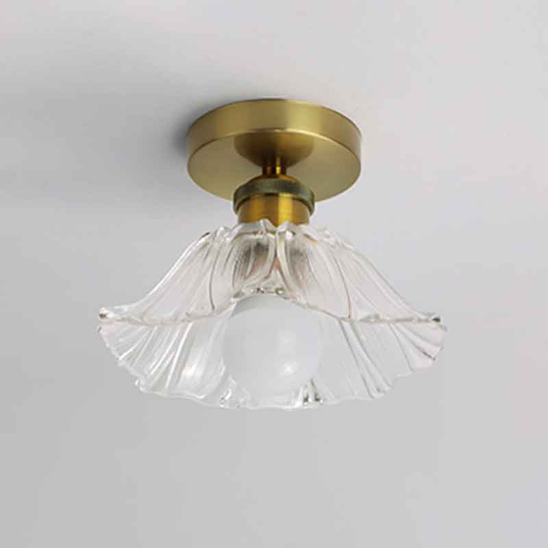 American Style Creative Flower Brass LED Ceiling Light Warm White Light 3000K 220V Input