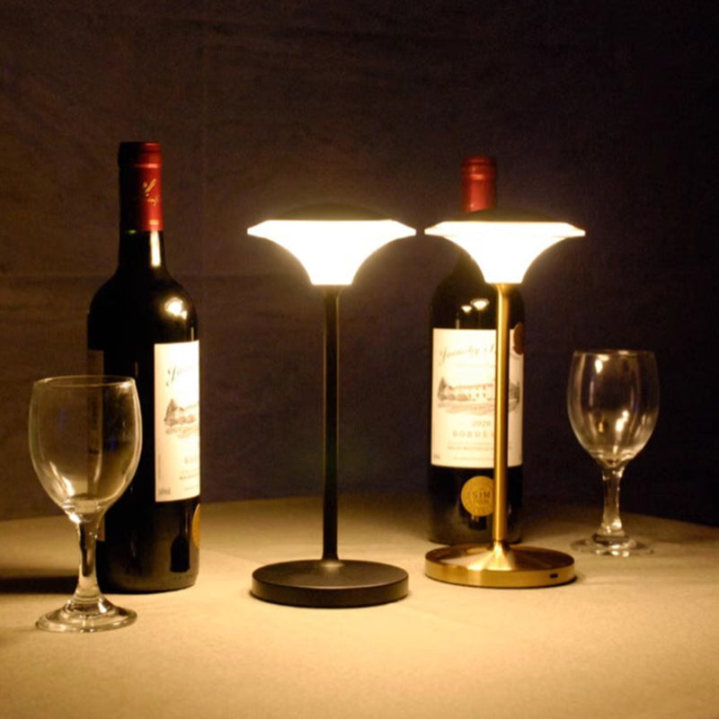 Cordless Dimmable Table Lamp Gold Acrylic Lampshade for KTV Cafe Clear Bar Hotel Camping Type C USB Wire