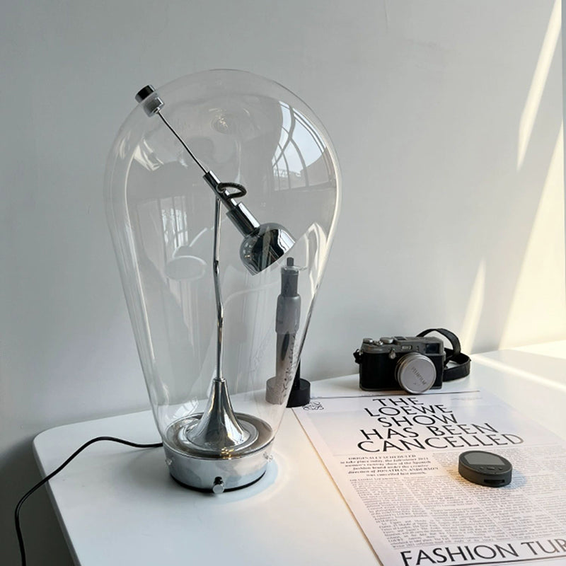 Designer Creative Light Bulb Glass Table With Magnetic Adjustment
