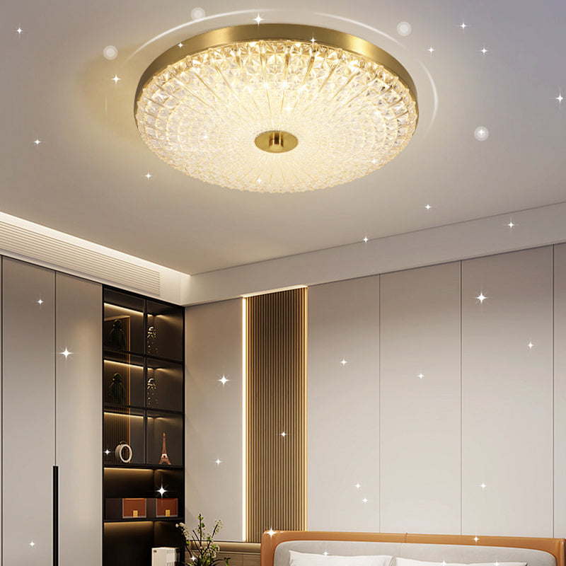 Simple Luxury 19" Round Flush Mount Brass LED Ceiling Light Warm White 48W LED board