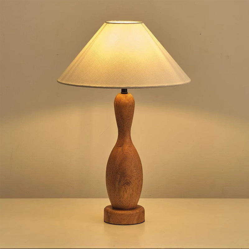 Nordic Wooden Decorative LED Table Lamp Bedroom Bedside Desk Lamp Linen Lamp Shade