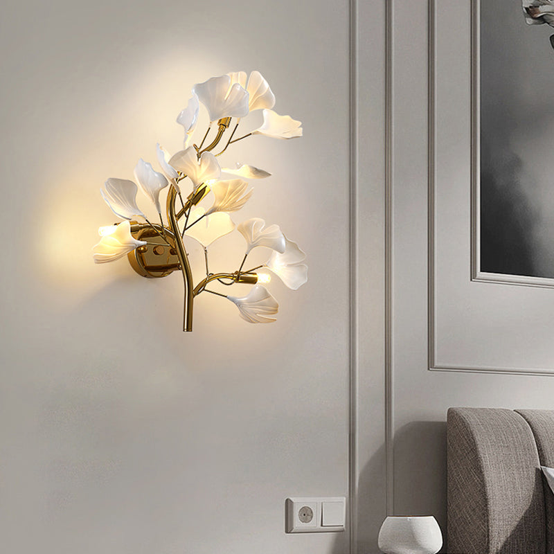 Ginkgo Leaf Wall Light Luxury Living Room Sofa Background Lamp Creative Foyer Hallway Minimalist Nordic Bedroom Bedside Light