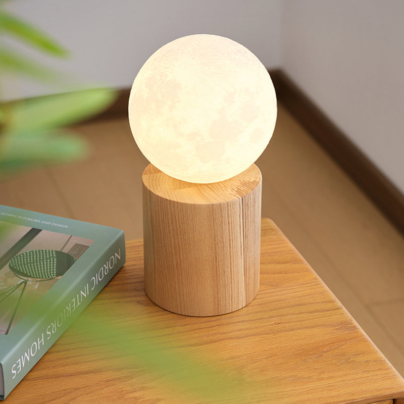 Creative Modern Solid Wood Handmade Desk Lamp ABS Lampshade American Decorative Desk Lamp