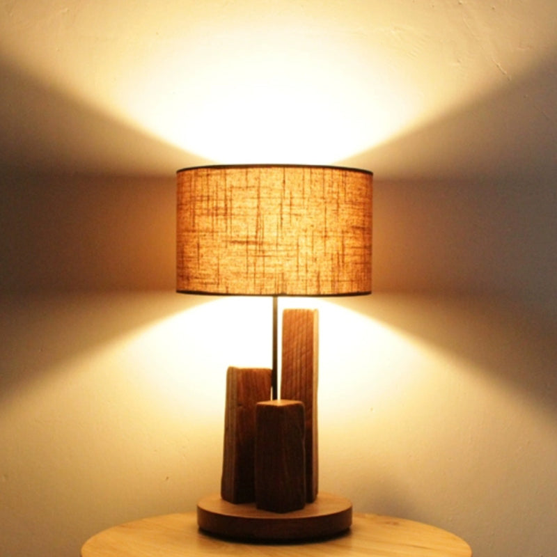 Chinese Retro Nostalgic Wood Desk Lamp Study Room Eye Protection Wooden Bed Head