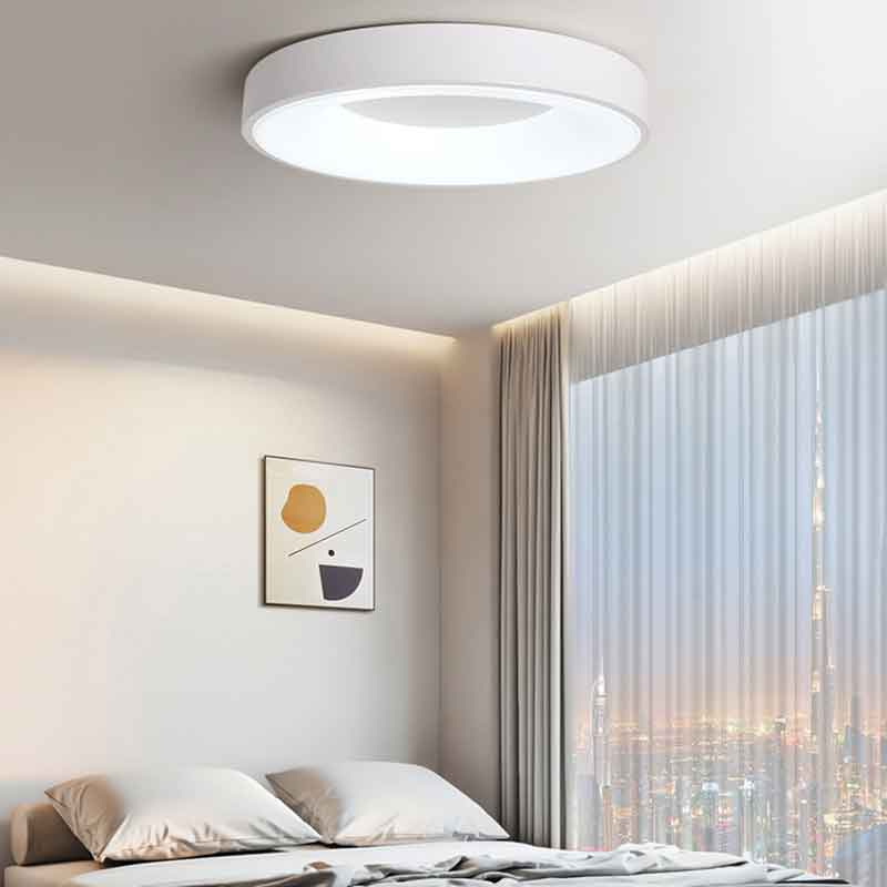 Modern Minimalist Multi color Round Metal LED Ceiling Lamp Indoor Lighting Fixtures