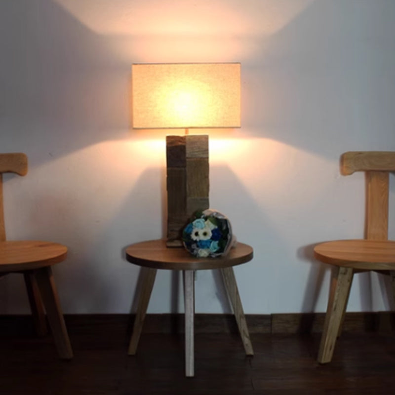 Handmade Wooden Table Lamp Model Room Zen Bedroom Bedside Designer Decorative Luminaires