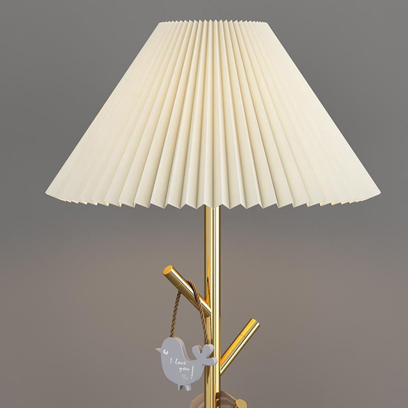 Novelty 65" Coat Rack Practical Floor Lamp With Fabric Lampshade and Marble Base