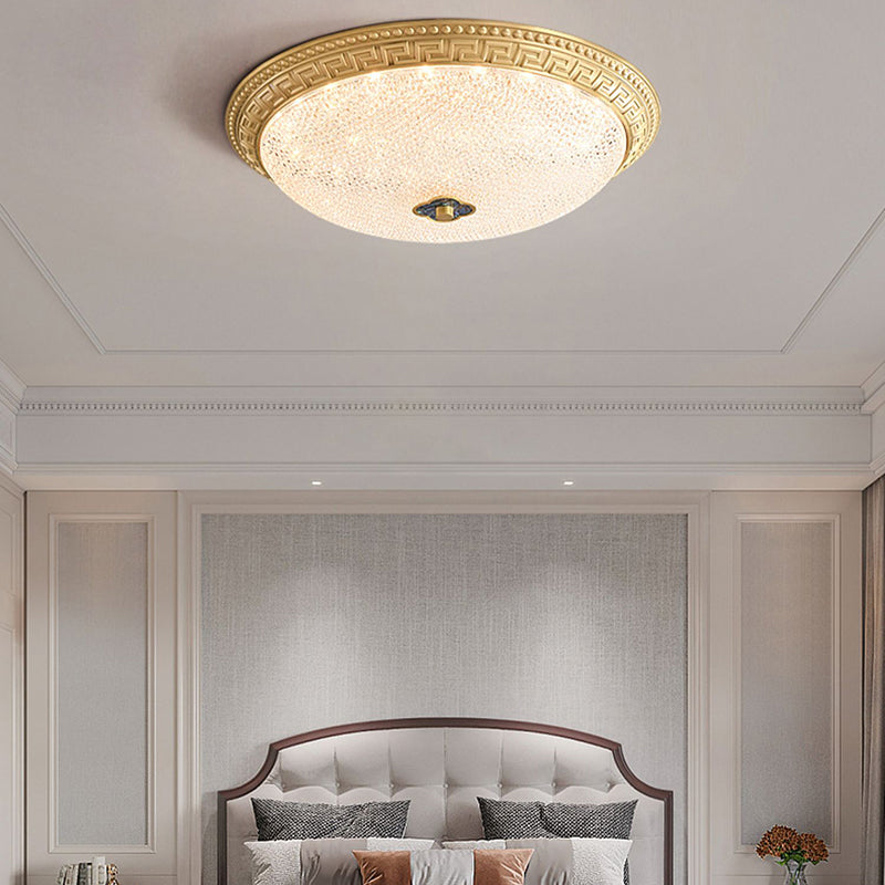 New Arrival Round Luxury Brass Flush LED Ceiling Light With for Bedroom Living Room