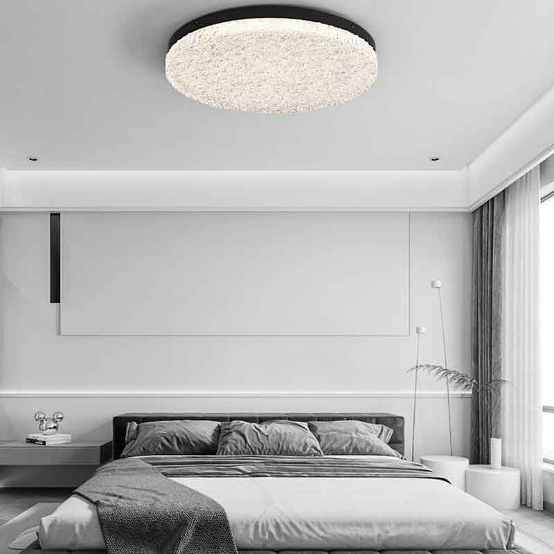 American Style Luxury 19" Round Resin Flush Mount LED Ceiling Light with Remote Control Dimmable