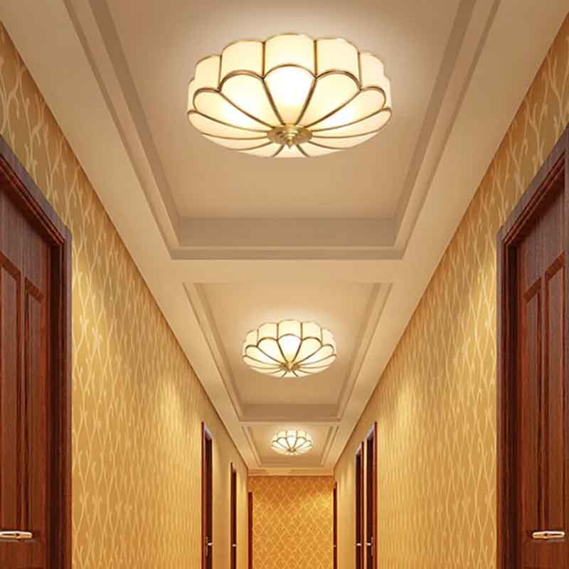 Modern Creative Brass LED Ceiling Light with Remote Control Dimmable Decoration Lighting