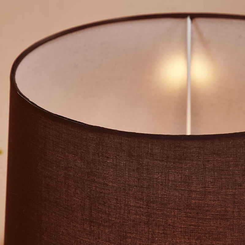 Light Luxury Purple Transparent Glass Table Lamp With Brown Fabric Lampshade