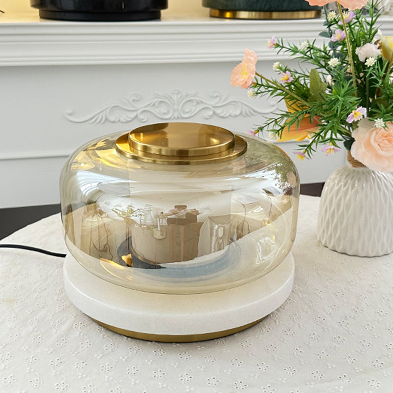Modern Luxury Marble Table Lamp With Glass Lampshade