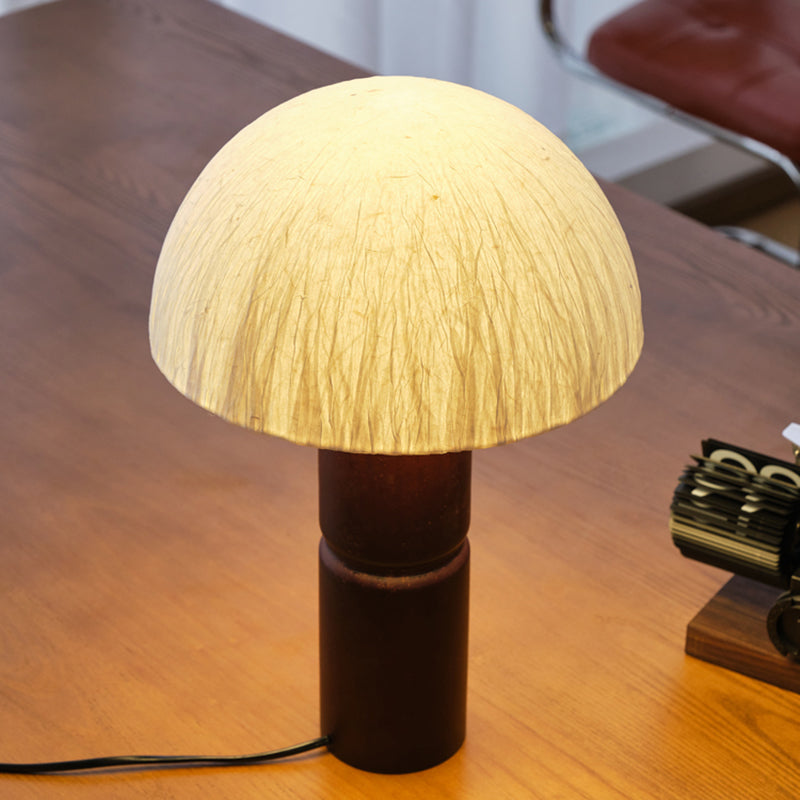 15.5" Modern Solid Wood Desk Lamp Farmhouse Handmade Rice Paper Lampshade Desk Lamp