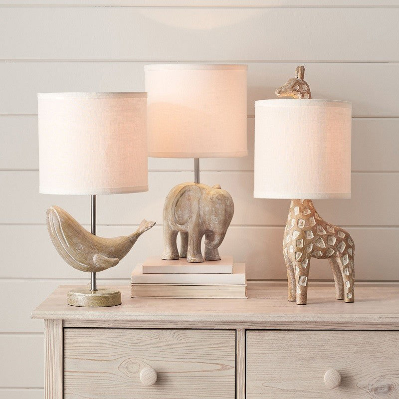 Handmade Wooden Carving in Rural Areas Cute Animal Table Lamps Warm Bedroom Bedside Lamps Children Room Lamps