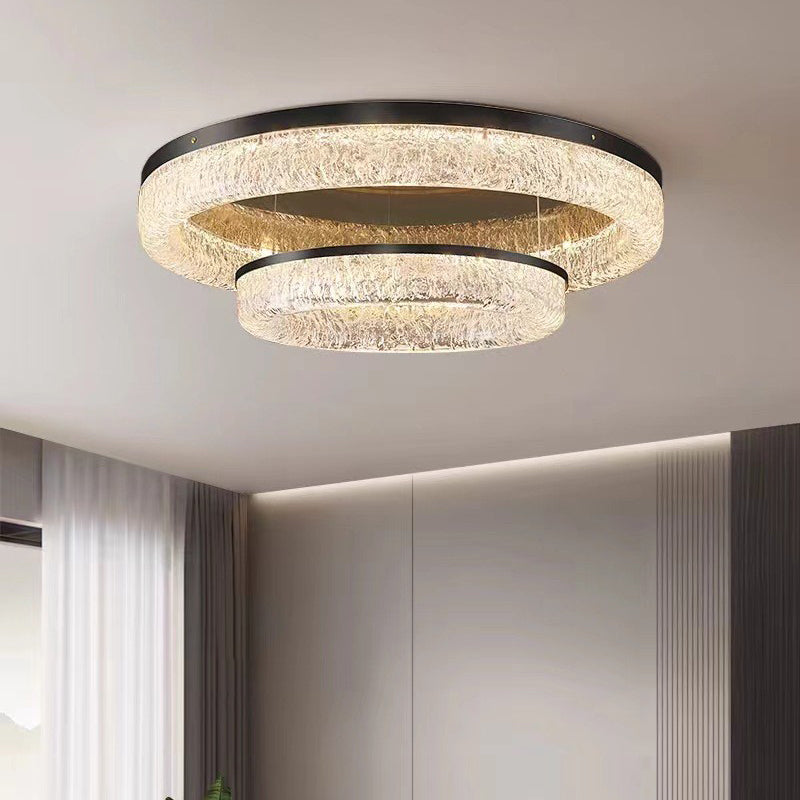 Modren Luxury High Quality 31" Brass LED Ceiling Lamp Round Adjustable Flush Mount LED Ceiling Light