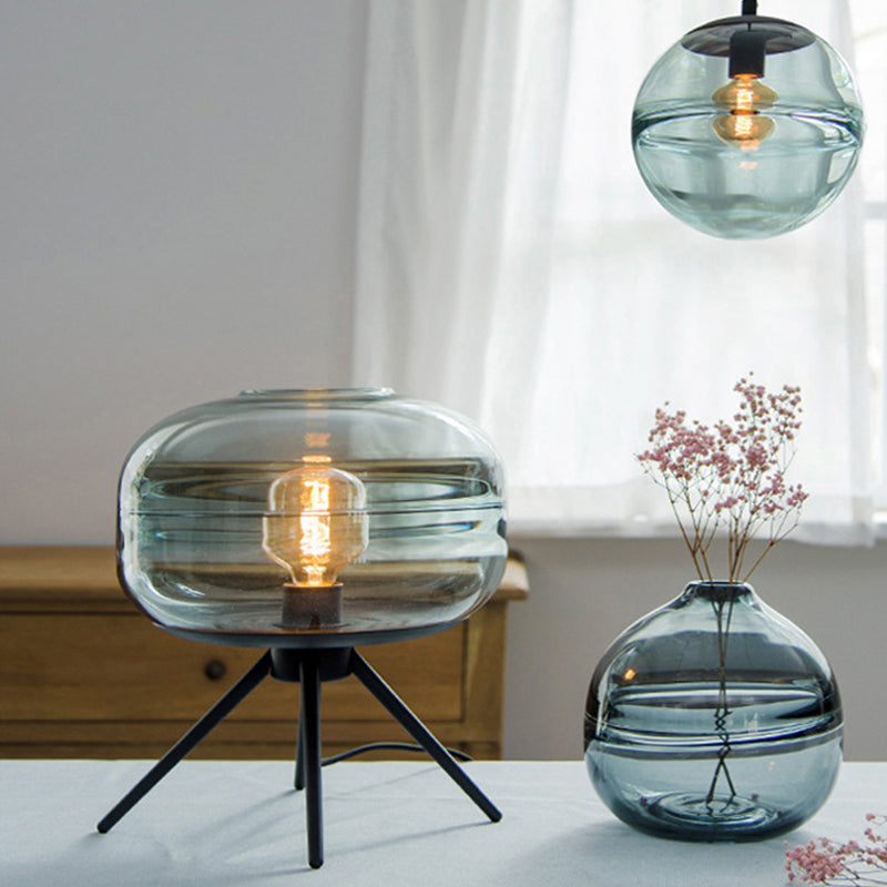 Modern Simple Glass Table Lamps Nordic Creative Bedroom Bedside Light Glass Shade Desk Lamp